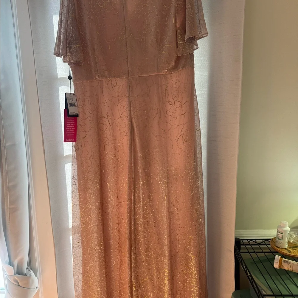 Adrianna Papell Gold and Pink Maxi Dress - Picture 6 of 7
